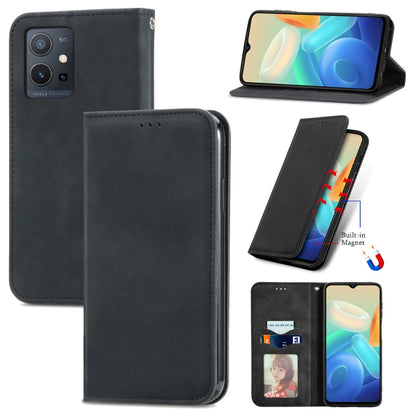 Retro Skin Feel Magnetic Leather Phone Case, For OPPO Realme GT2 Pro, For vivo Y55 5G