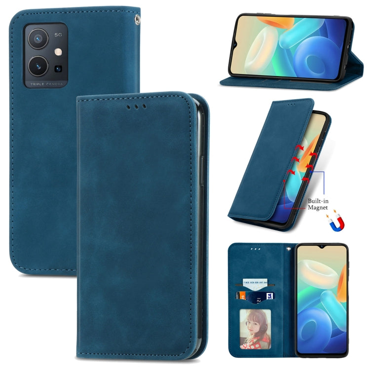Retro Skin Feel Magnetic Leather Phone Case, For OPPO Realme GT2 Pro, For vivo Y55 5G