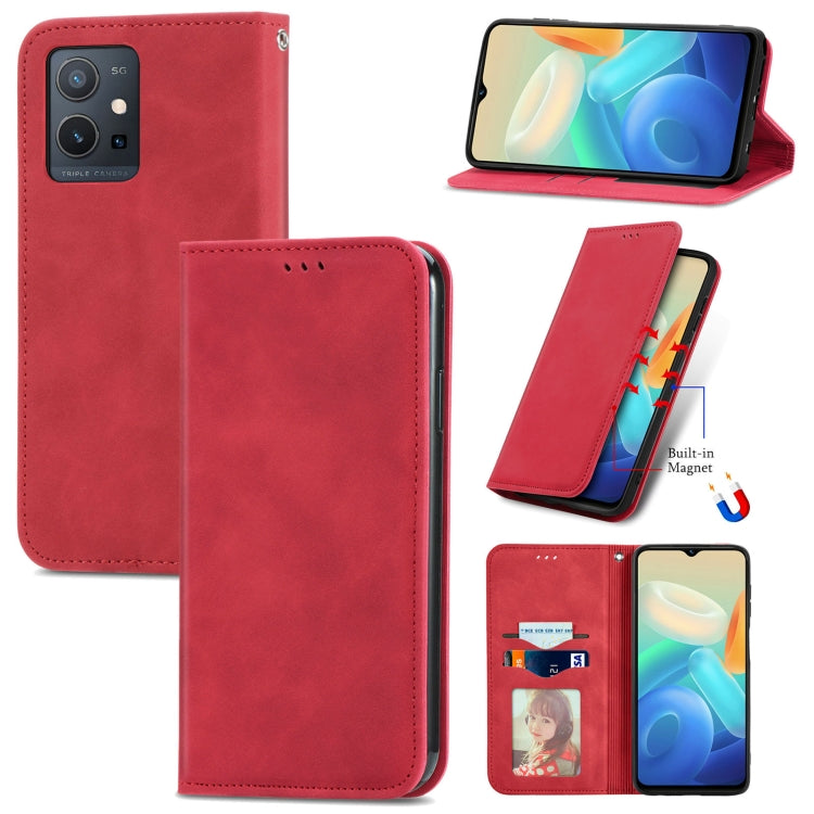 Retro Skin Feel Magnetic Leather Phone Case, For OPPO Realme GT2 Pro, For vivo Y55 5G