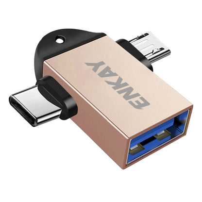 ENKAY ENK-AT112 2 in 1 Type-C + Micro USB to USB 3.0 Aluminium Alloy OTG Adapter