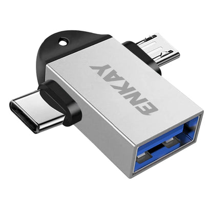 ENKAY ENK-AT112 2 in 1 Type-C + Micro USB to USB 3.0 Aluminium Alloy OTG Adapter