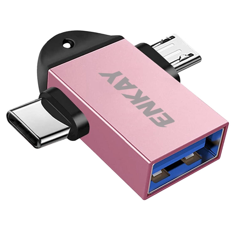 ENKAY ENK-AT112 2 in 1 Type-C + Micro USB to USB 3.0 Aluminium Alloy OTG Adapter