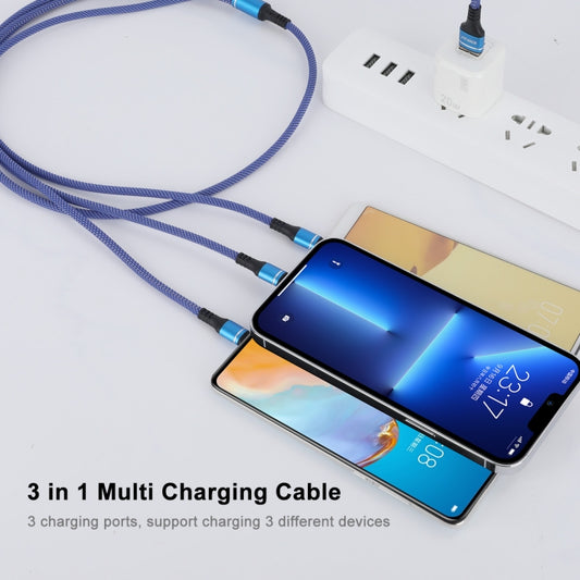 ENKAY ENK-CB121 1.5m 3 in 1 USB 3.0 to Type-C / 8 Pin / Micro USB 5A Fast Charging Cable