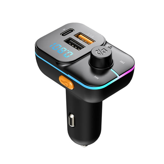 C24 Lecteur MP3 Bluetooth pour voiture, charge rapide, transmetteur FM mains libres sans fil, C24