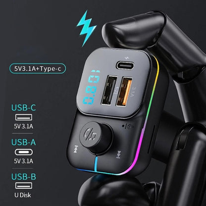 C24 Car Bluetooth MP3 Player Fast Charging FM Transmitter Wireless Handsfree, C24
