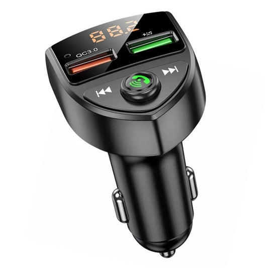 Lecteur Bluetooth pour voiture C8 sur disque U, transmetteur FM, charge rapide double ports USB QC3.0, C8 QC3.0