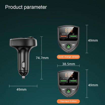 C8 Car  U Disk Bluetooth Player Fm Transmitter  QC3.0 Dual USB Ports Fast Charging, C8 QC3.0