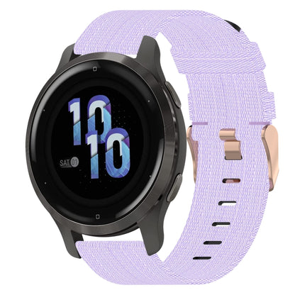 18mm Nylon Woven Watch Band, For Garmin Forerunner 255S, For Garmin Venu 2S, For Garmin Vivomove 3S, For Garmin Vivoactive 4S
