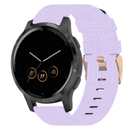 18mm Nylon Woven Watch Band, For Garmin Forerunner 255S, For Garmin Venu 2S, For Garmin Vivomove 3S, For Garmin Vivoactive 4S