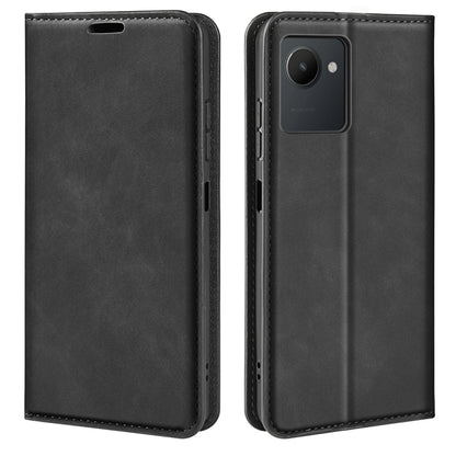 For OPPO Realme C30 4G Retro-skin Magnetic Suction Leather Phone Case, For OPPO Realme C30 4G