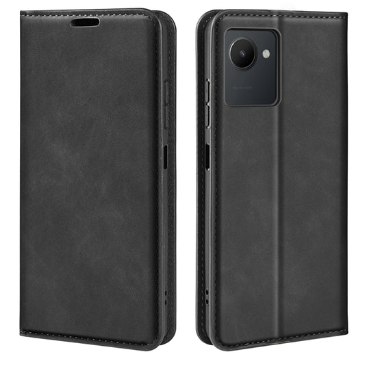 For OPPO Realme C30 4G Retro-skin Magnetic Suction Leather Phone Case, For OPPO Realme C30 4G