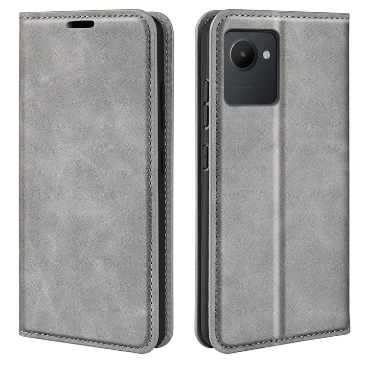 For OPPO Realme C30 4G Retro-skin Magnetic Suction Leather Phone Case, For OPPO Realme C30 4G