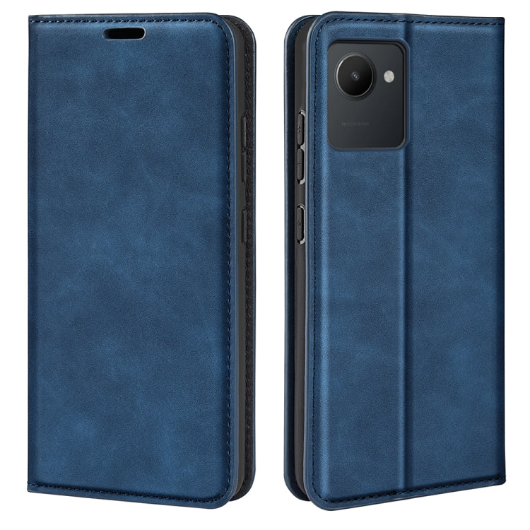 For OPPO Realme C30 4G Retro-skin Magnetic Suction Leather Phone Case, For OPPO Realme C30 4G