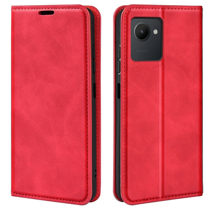 For OPPO Realme C30 4G Retro-skin Magnetic Suction Leather Phone Case, For OPPO Realme C30 4G