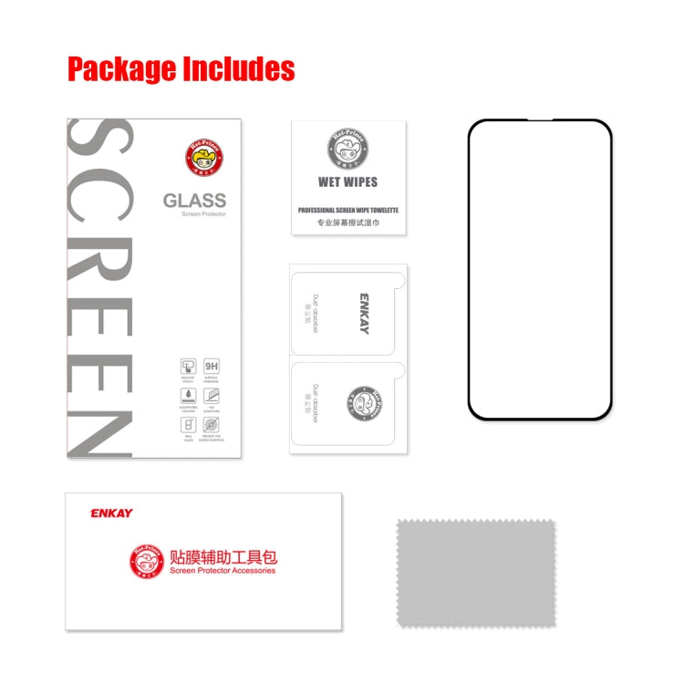 ENKAY Full Glue 0.26mm 9H 2.5D Tempered Glass Full Filmfor iPhone 14, For iPhone 14 (1 PC), For iPhone 14 (2pcs), For iPhone 14 (5pcs), For iPhone 14 (10pcs)