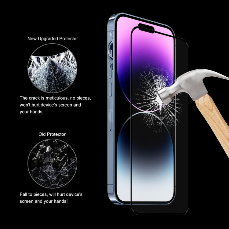 ENKAY Full Glue 0.26mm 9H 2.5D Tempered Glass Full Film for iPhone 14 Pro Max, For iPhone 14 Pro Max (1 PC), For iPhone 14 Pro Max (2 PCS), For iPhone 14 Pro Max (5 PCS), For iPhone 14 Pro Max (10 PCS)