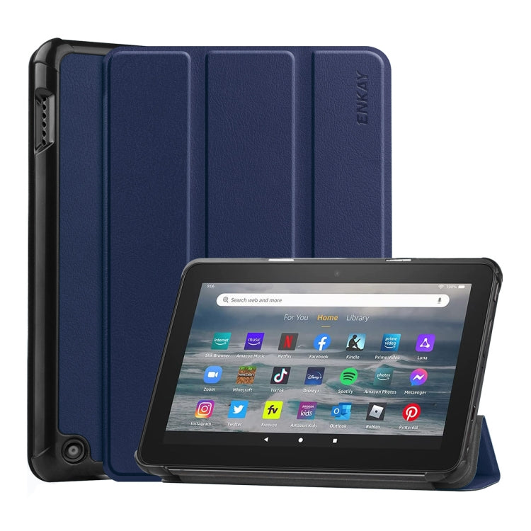 Amazon Fire 7 12th 2022 ENKAY Smart Leather Tablet Case