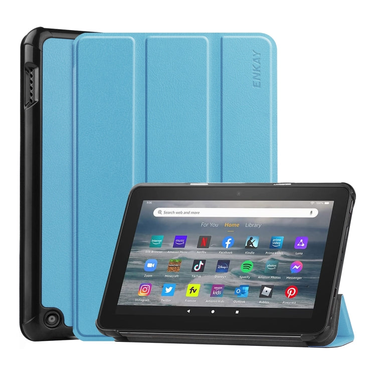 Amazon Fire 7 12th 2022 ENKAY Smart Leather Tablet Case
