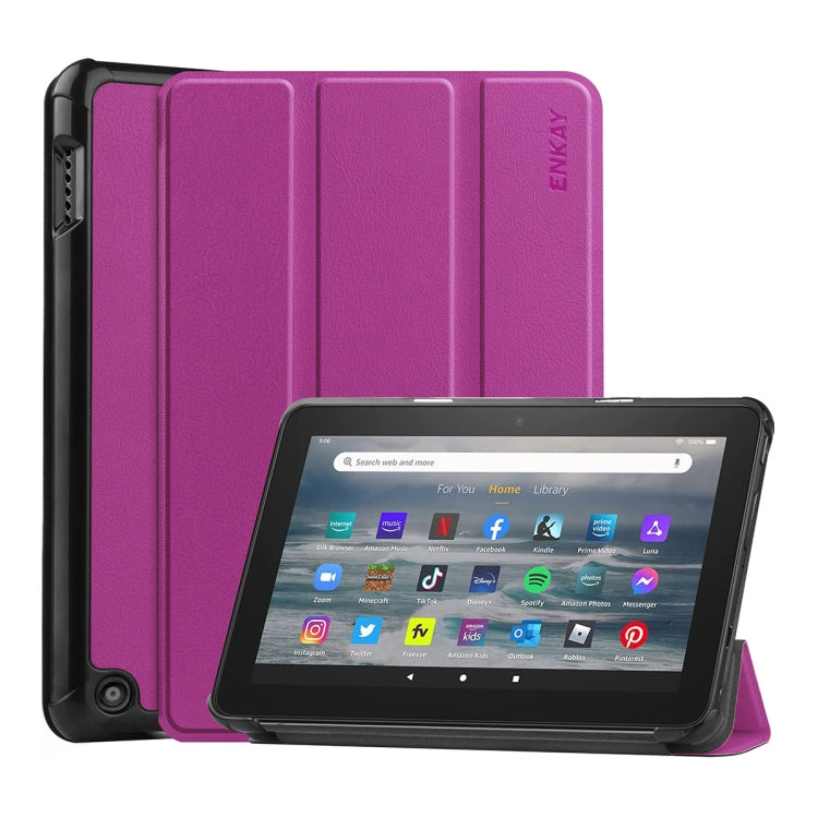 Amazon Fire 7 12th 2022 ENKAY Smart Leather Tablet Case