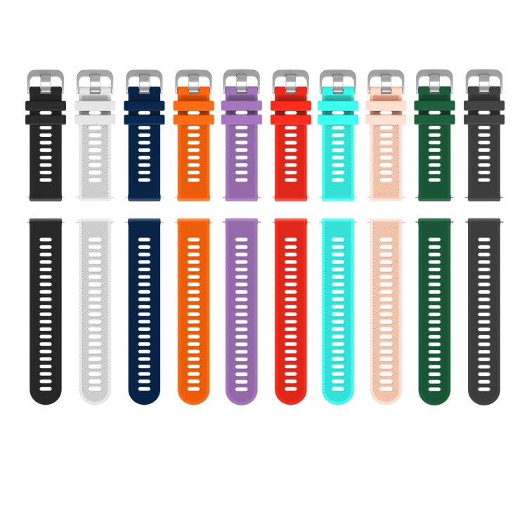 20mm Silicone Twill Watch Band, For Garmin Forerunner 245 Music, For Garmin Forerunner 645, For Garmin Forerunner 645 Music