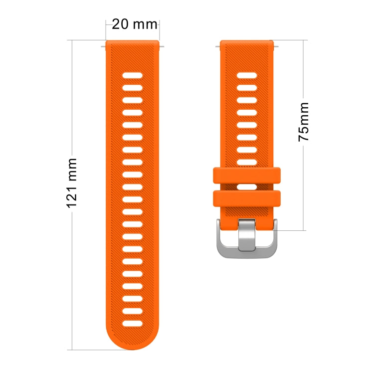 20mm Silicone Twill Watch Band, For Garmin Forerunner 245 Music, For Garmin Forerunner 645, For Garmin Forerunner 645 Music