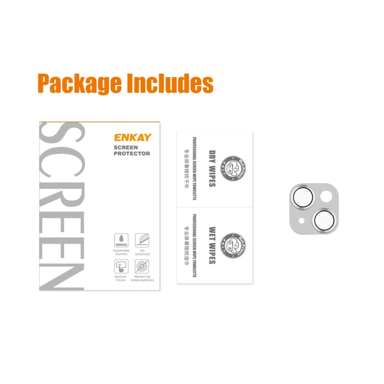 ENKAY Aluminium Alloy Tempered Glass Lens Cover Film For iPhone 14 / 14 Max, For iPhone 14 / 14 Plus