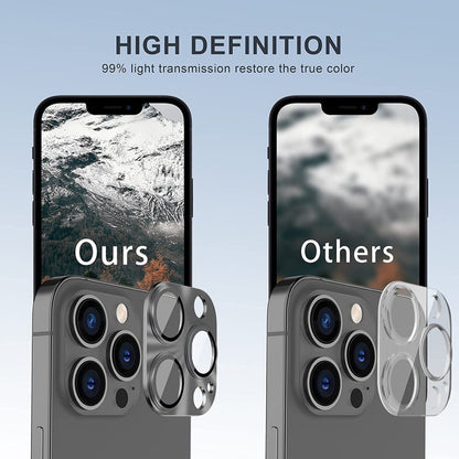 ENKAY Aluminium Alloy Tempered Glass Lens Cover Film For iPhone 14 Pro / 14 Pro Max, For iPhone 14 Pro / 14 Pro Max