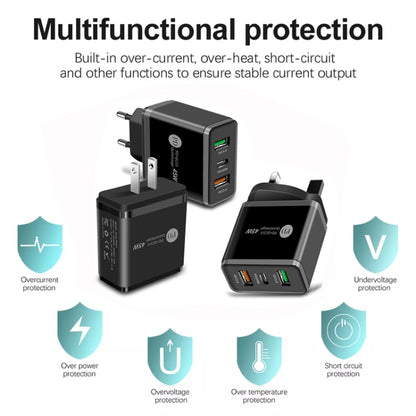 45W PD3.0 + 2 x QC3.0 USB Multi Port Quick Charger, EU Plug, EU Plug