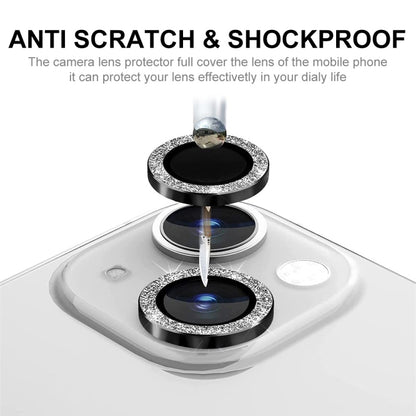 ENKAY Glitter Rear Lens Aluminium Alloy Tempered Glass Film For iPhone 14 / 14 Max, For iPhone 14 / 14 Plus