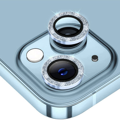 ENKAY Glitter Rear Lens Aluminium Alloy Tempered Glass Film For iPhone 13 / 13 mini, For iPhone 13