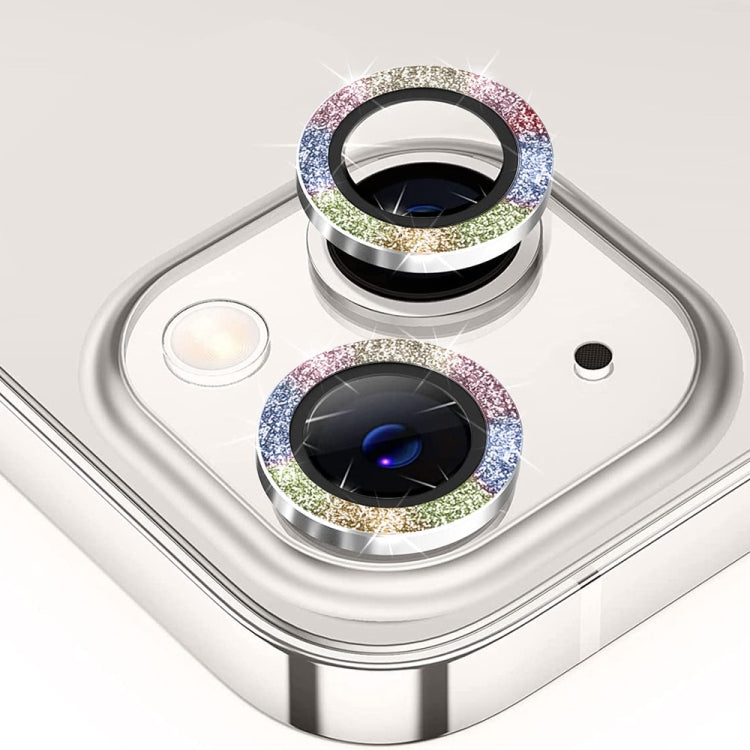 ENKAY Glitter Rear Lens Aluminium Alloy Tempered Glass Film For iPhone 13 / 13 mini, For iPhone 13