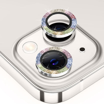 ENKAY Glitter Rear Lens Aluminium Alloy Tempered Glass Film For iPhone 13 / 13 mini, For iPhone 13