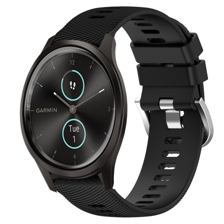 20mm Solid Color Soft Silicone Watch Band, For Garmin Garminmove Style, For Garmin Forerunner 645 Music