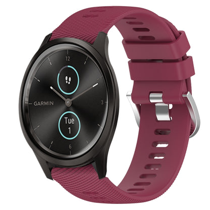 20mm Solid Color Soft Silicone Watch Band, For Garmin Garminmove Style, For Garmin Forerunner 645 Music