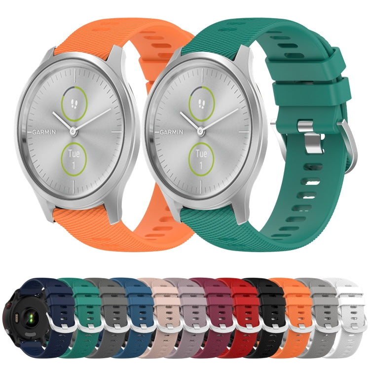 20mm Solid Color Soft Silicone Watch Band, For Garmin Garminmove Style, For Garmin Forerunner 645 Music