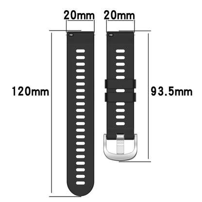 20mm Solid Color Soft Silicone Watch Band, For Garmin Garminmove Style, For Garmin Forerunner 645 Music