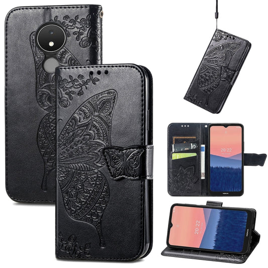 Butterfly Love Flower Embossed Flip Leather Phone Case, For Nokia C21, For Tecno Camon 19, For ZTE Axon 40 Ultra, For Asus ROG Phone 6