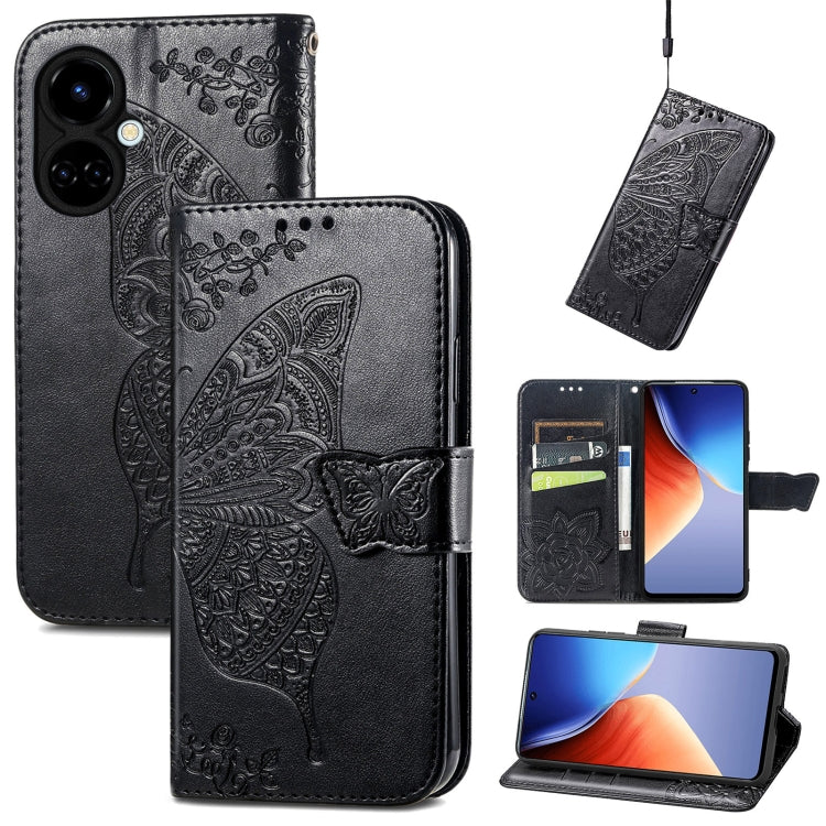 Butterfly Love Flower Embossed Flip Leather Phone Case, For Nokia C21, For Tecno Camon 19, For ZTE Axon 40 Ultra, For Asus ROG Phone 6