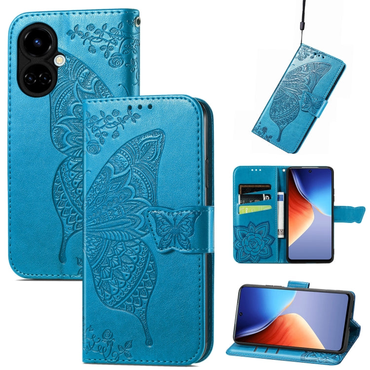 Butterfly Love Flower Embossed Flip Leather Phone Case, For Nokia C21, For Tecno Camon 19, For ZTE Axon 40 Ultra, For Asus ROG Phone 6