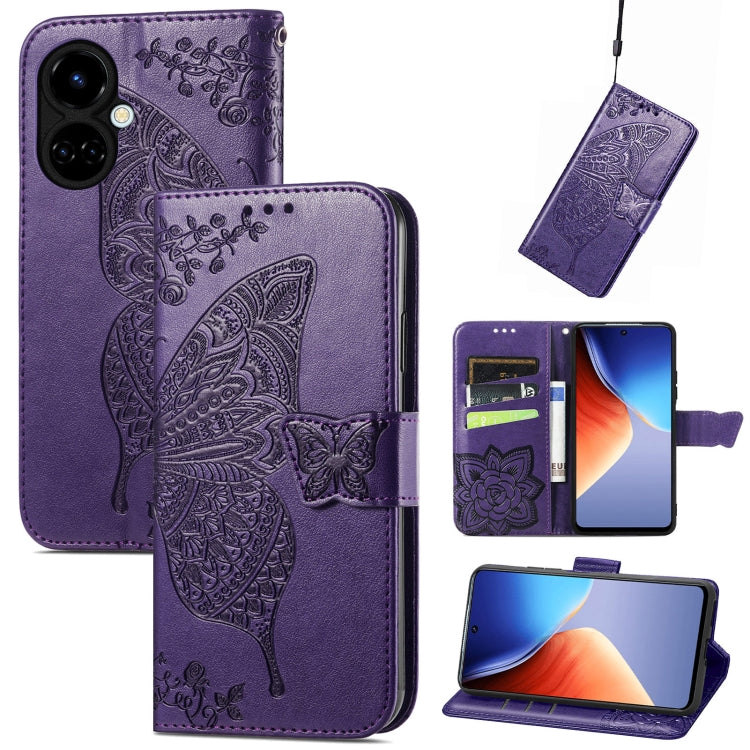 Butterfly Love Flower Embossed Flip Leather Phone Case, For Nokia C21, For Tecno Camon 19, For ZTE Axon 40 Ultra, For Asus ROG Phone 6