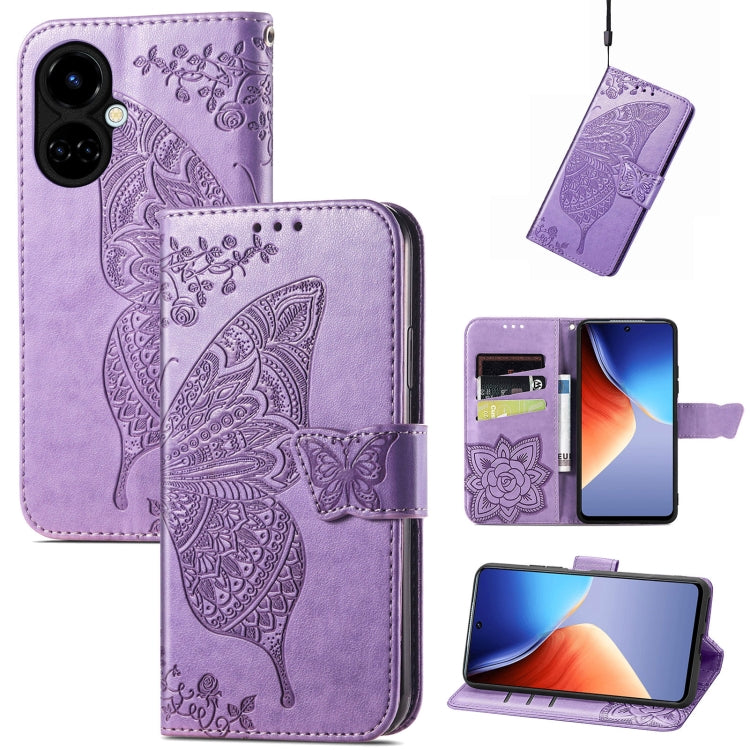 Butterfly Love Flower Embossed Flip Leather Phone Case, For Nokia C21, For Tecno Camon 19, For ZTE Axon 40 Ultra, For Asus ROG Phone 6