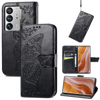 Butterfly Love Flower Embossed Flip Leather Phone Case, For Nokia C21, For Tecno Camon 19, For ZTE Axon 40 Ultra, For Asus ROG Phone 6