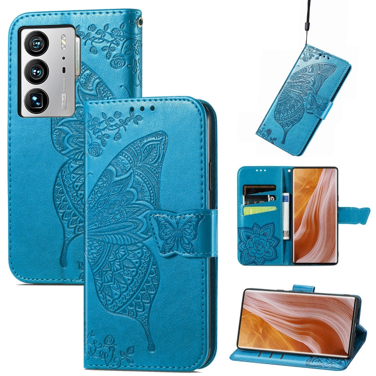 Butterfly Love Flower Embossed Flip Leather Phone Case, For Nokia C21, For Tecno Camon 19, For ZTE Axon 40 Ultra, For Asus ROG Phone 6