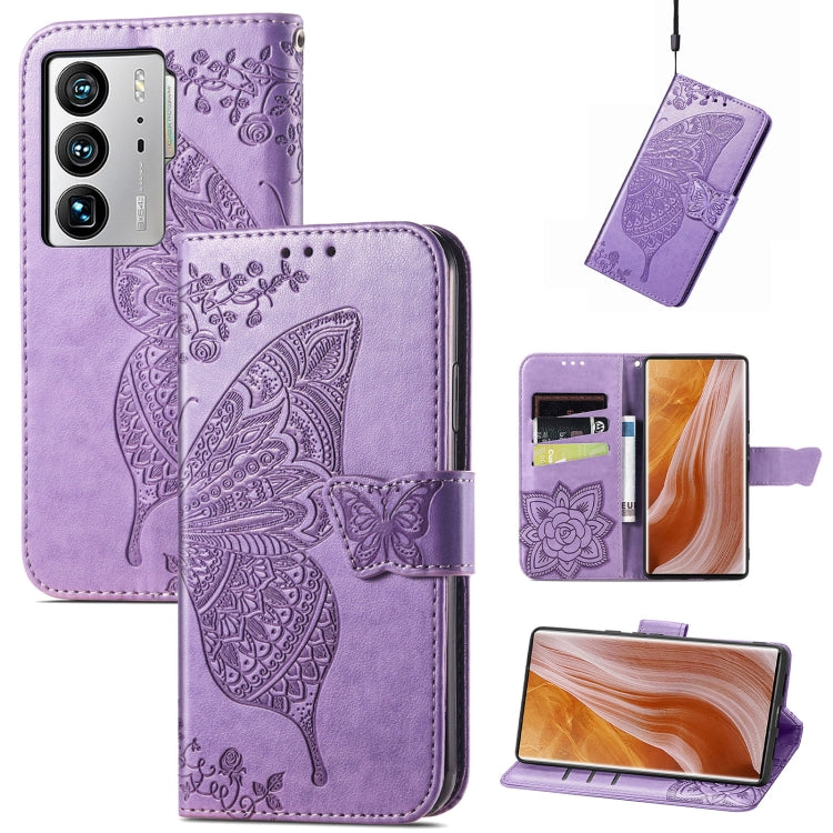 Butterfly Love Flower Embossed Flip Leather Phone Case, For Nokia C21, For Tecno Camon 19, For ZTE Axon 40 Ultra, For Asus ROG Phone 6