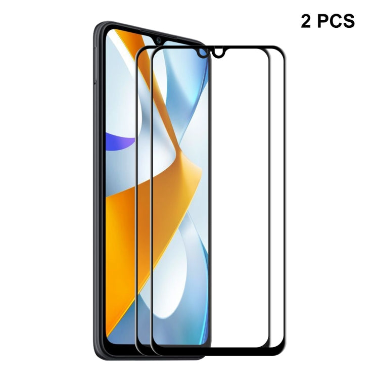 For Xiaomi Poco C40 ENKAY Full Glue Tempered Glass 6D Anti-scratch Full Film, 1 PCS, 2 PCS, 5 PCS