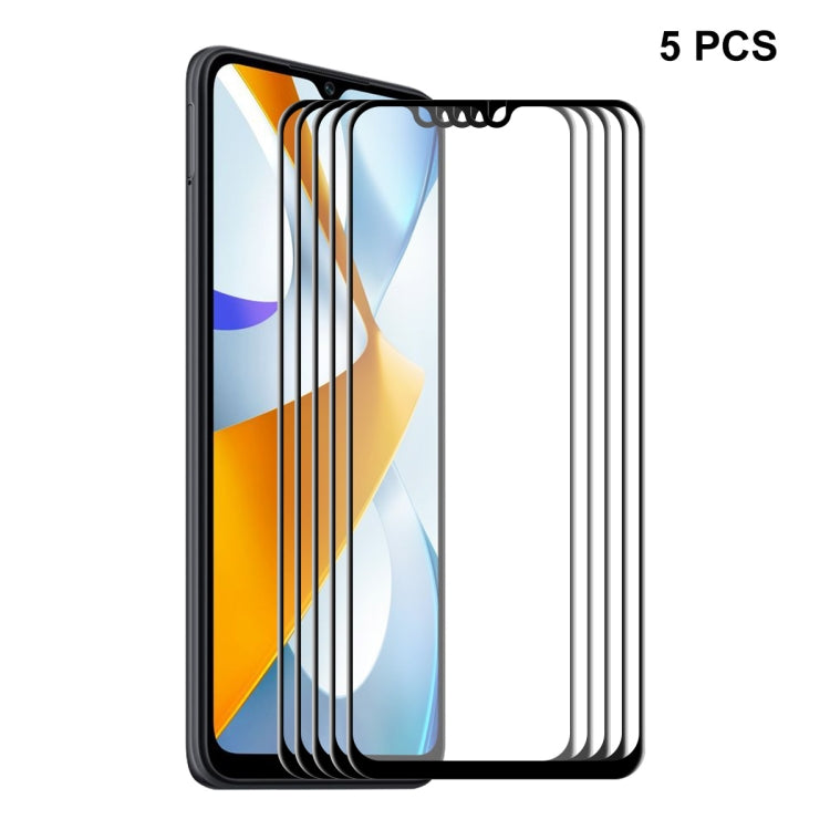 For Xiaomi Poco C40 ENKAY Full Glue Tempered Glass 6D Anti-scratch Full Film, 1 PCS, 2 PCS, 5 PCS