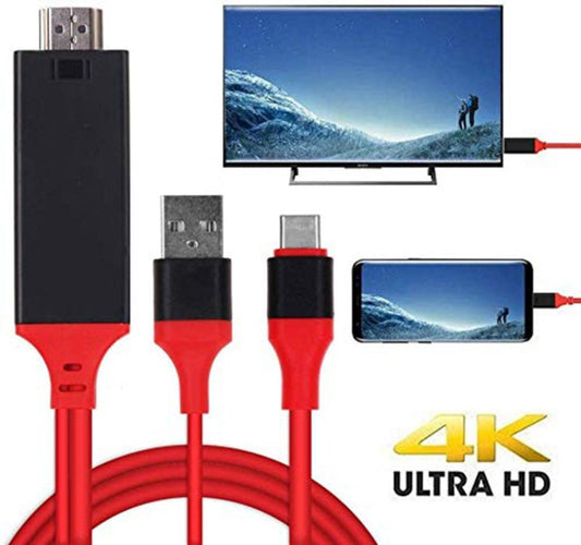 USB 3.1 Type-C to HDMI MHL 4K HD Video Digital Converter Cord for Android Phone to Monitor Projector TV