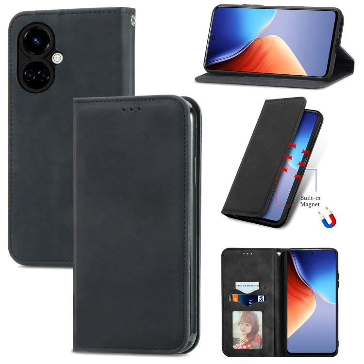 Retro Skin Feel Magnetic Leather Phone Case, For Tecno Camon 19, For Tecno Spark 8C
