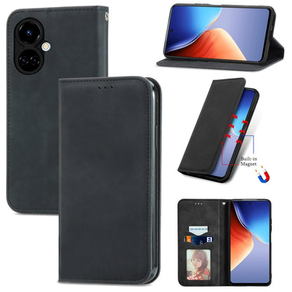 Retro Skin Feel Magnetic Leather Phone Case, For Tecno Camon 19, For Tecno Spark 8C