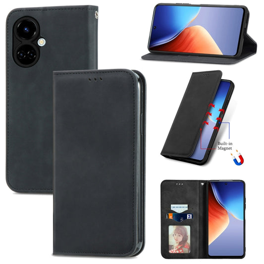Retro Skin Feel Magnetic Leather Phone Case, For Tecno Camon 19, For Tecno Spark 8C
